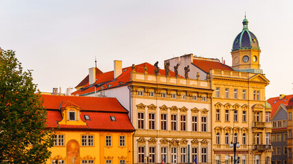 Fototapeta na wymiar Architecture of Prague, near the Charles Bridge, Prague, Czech Republic