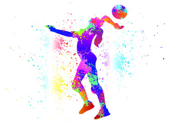 Fototapeta na wymiar Volleyball logo design. Colorful sport background. Vector illustration.