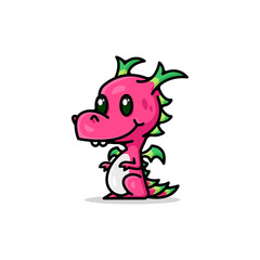 CUTE RED DRAGON CARTOON LOGO 