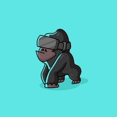 GORILLA WEARING VIRTUAL REALITY GLASS
