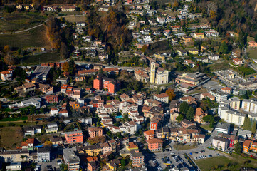 Fototapeta na wymiar Lugano, Switzerland. Aerial view