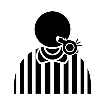 recommend clip art: soccer game, referee with whistle league recreational sports tournament silhouette style icon