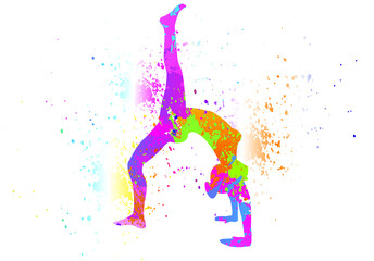 Ballet logo design. Colorful sport background. Vector illustration.