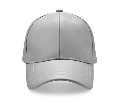 Leather baseball cap isolated on white background.