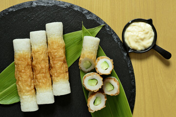 和食の竹輪を俯瞰