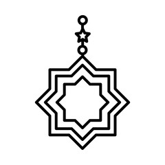ornament eid mubarak islamic religious celebration line style icon