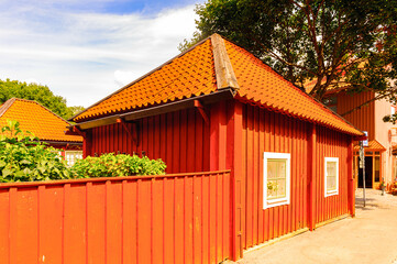 Red building in Sigtuna, Sweden