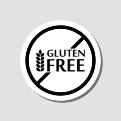 Gluten free label or symbol sticker design icon isolated on gray background