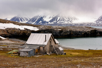 Nature of New London mining settlement, Svalbard archipelago