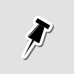 Push pin sticker icon isolated on gray background