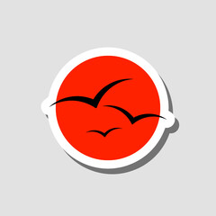 Gulls sticker icon symbol isolated on gray background