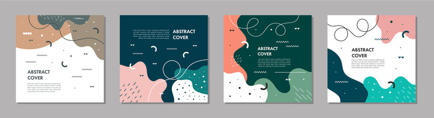 Trendy abstract square template with colorful concept.