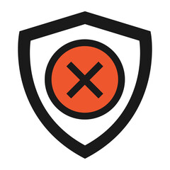 Shield protect icon, safety symbol, defense logo, web button, internet security