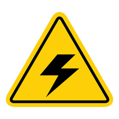 High voltage icon, danger vector symbol isolated on white background, web button