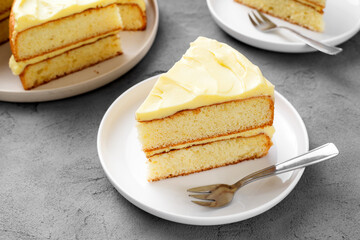 Simple Victoria sandwich cake with vanilla buttercream.