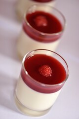 Panna cotta aux framboises