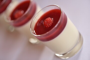 Panna cotta aux framboises