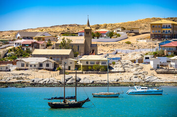 It's Port of the Shark Island, a small peninsula adjacent to the coastal city of Luderitz in...