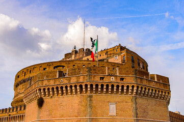 It's Castle of Saint Angelo in the Historic Center of Rome, Italy. Rome is the capital of Italy and...