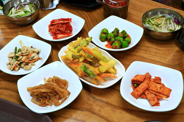 한국의 맛있는 반찬 모음이다.