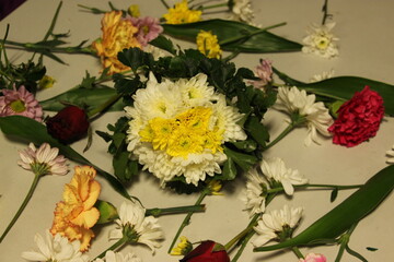 bouquet of flowers on the table 