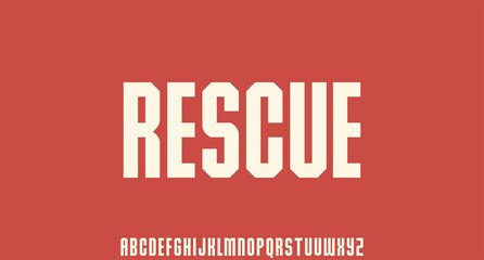 Rescue, vintage retro font , strong and unique vector typeset