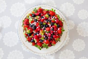 Colorful fruit cake with modern design