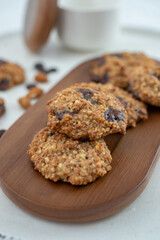 home made healthy almond chocolate chip cookies