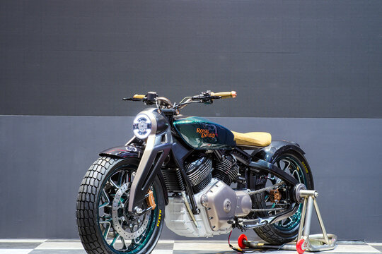 Thailand 28 MAR 2019: ROYAL ENFIELD Concept KX at The 40th Bangkok International Motor Show 2019
