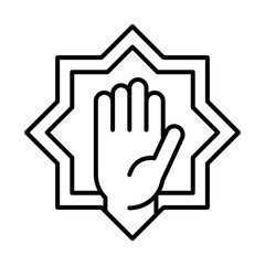 eid mubarak islamic religious prayer line style icon