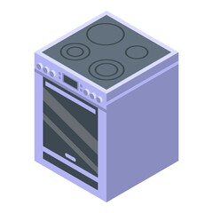Kitchen stove icon. Isometric of kitchen stove vector icon for web design isolated on white background