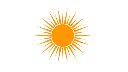 Fototapeta premium sun icon for weather design. Sunshine symbol happy orange isolated sun illustration