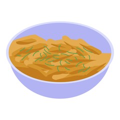 Russian pasta dish icon. Isometric of russian pasta dish vector icon for web design isolated on white background