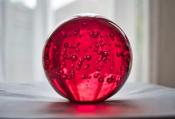 red sphere shape glass Crystal Ball 