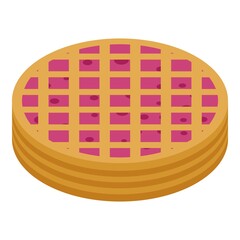 Berry russian cake icon. Isometric of berry russian cake vector icon for web design isolated on white background