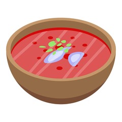 Red borscht icon. Isometric of red borscht vector icon for web design isolated on white background