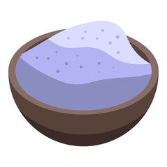 Flour bowl icon. Isometric of flour bowl vector icon for web design isolated on white background