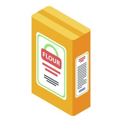 Flour package icon. Isometric of flour package vector icon for web design isolated on white background