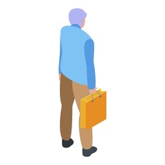 Grandfather paper bag icon. Isometric of grandfather paper bag vector icon for web design isolated on white background