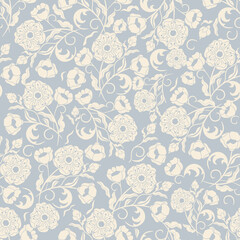 Seamless floral pattern in provence style. Endless pattern can be used for ceramic tile, wallpaper, linoleum, wrapping paper, textile, web page background