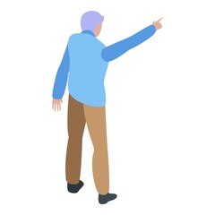 Grandfather show right way icon. Isometric of grandfather show right way vector icon for web design isolated on white background