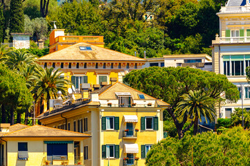 Fototapeta premium It's Architecture of Santa Margherita Ligure, which is popular touristic destination in summer