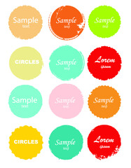 Grunge post Stamps Collection, Circles. Banners, Insignias , Logos, Icons, Labels and Badges Set . vector distress textures.blank shapes.