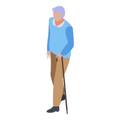 Grandfather walking stick icon. Isometric of grandfather walking stick vector icon for web design isolated on white background