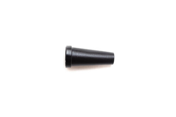 Mouthpiece for a hookah pipe on a white background and in hand in close-up. Mouthpiece for individual use