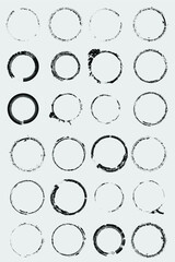 Grunge post Stamps Collection, Circles. Banners, Insignias , Logos, Icons, Labels and Badges Set . vector distress textures.blank shapes.