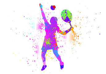 Plakat Tennis logo design. Colorful sport background. Vector illustration.