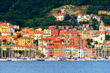 Fototapeta na wymiar It's Coast of the Ligurian sea near La Spezia, Italy.
