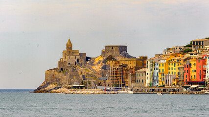 Naklejka premium It's Beautiful view of Porto Venere, Italy. Porto Venere and the villages of Cinque Terre are the UNESCO World Heritage Site.