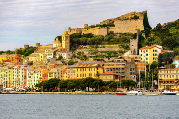 It's Architecture of Porto Venere, Italy. Porto Venere and the villages of Cinque Terre are the UNESCO World Heritage Site.